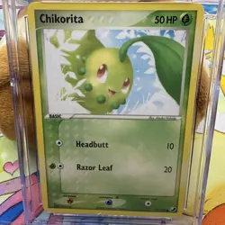 2005 POKEMON EX UNSEEN FORCES #51/115 CHIKORITA CGC Pristine 10 - Image 3