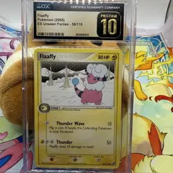 Pokemon 2005 Flaaffy 56/115 EX Unseen Forces CGC PRISTINE 10 - Image 1
