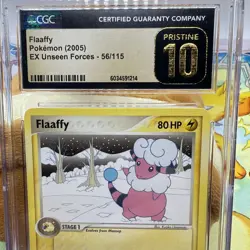 Pokemon 2005 Flaaffy 56/115 EX Unseen Forces CGC PRISTINE 10 - Image 2