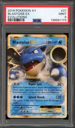 Pokemon Blastoise EX XY Evolutions Holo Rare #21 PSA 9 Mint - Image 1