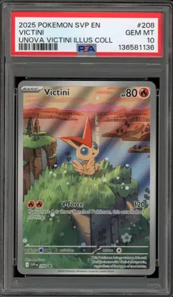Pokemon Victini Unova Illustration Coll. Promo SVP EN 208 PSA 10 Gem Mint - Image 1