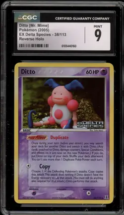 Pokemon Ditto [Mr. Mime] EX Delta Species Reverse Holo #38 CGC 9 Mint - Image 1