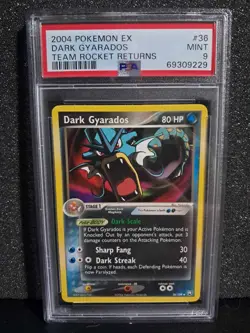 2004 Pokemon EX Team Rocket Returns Dark Gyarados #36 PSA 9 Non Holo Mint - Image 1