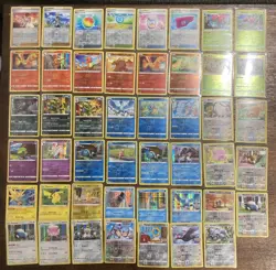 Pokemon Go TCG Holo/Reverse Holo lot of 47 No Dupes! Pikachu Eevee Charizard + - Image 1