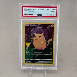 2021 Pokemon Celebrations Pikachu Full Art Holo PSA 9 Mint 005/025 - Image 3