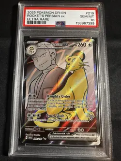 2025 Pokemon Dri En Rocket’s Persian EX #219 PSA 10 - Image 1