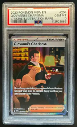 2023 Pokemon SV 151 Giovanni's Charisma #204/165 PSA 10 - Image 1