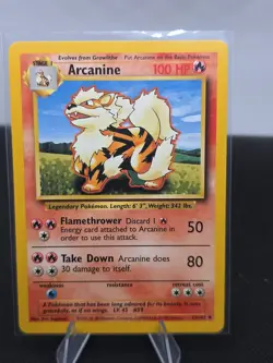 Arcanine 23/102 Shadowless Vintage 1999 WOTC Pokemon TCG Base Set LP - Image 1