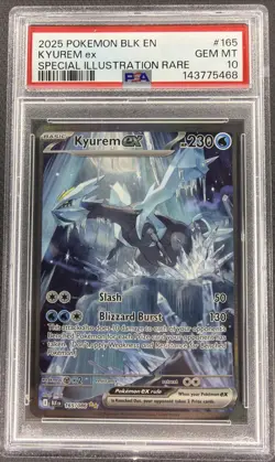 2025 POKEMON BLK EN-BLACK BOLT SPECIAL ILLUSTRATION RARE #165 KYUREM EX PSA 10 - Image 1