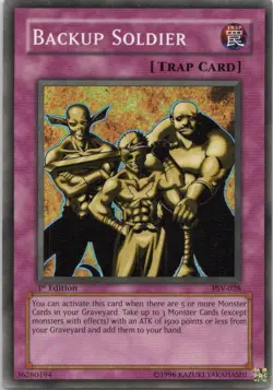 1996 TCG 1ST EDITION BACKUP SOLDIER HOLO RARE #PSV-028 - Image 1