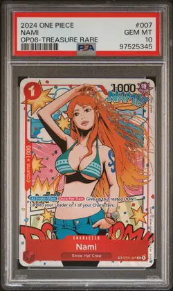 2024 One Piece Nami #007 Treasure Rare Op06-Wings Of The Captain PSA 10 - Image 1
