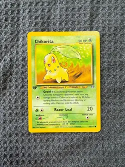 Chikorita 54/111 Neo genesis 1st edition Pokemon Card - Lightly Played - Image 1