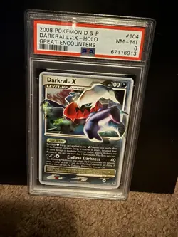 PSA 8 Darkrai LV.X Holo Card 104/106 Great Encounter (TRYING TO SELL QUICK) - Image 1