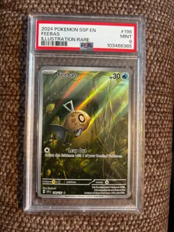 Pokemon TCG Feebas Surging Sparks Holo Illustration Rare Card 198/191 PSA 9 - Image 1