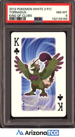 Pokemon 2012 Tornadus King Of Clubs White 2 Playing Cards Japanese PSA 8 - Image 1