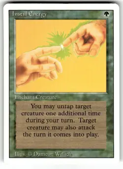 Instill Energy - Revised Edition - MTG Magic - Uncommon - Green Enchant NM - Image 1
