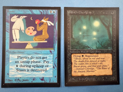 MTG Intl Edition Stasis and Will o Wisp! 1995 Vintage Magic! Unplayed! - Image 1