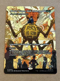mtg borderless Master Weaver Web Protector, Marvel's Spiderman set, unplayed - Image 1