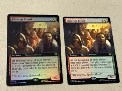 2 x mtg borderless Cheering Crowd, 1 is foil, Spiderman, unplayed - Image 1