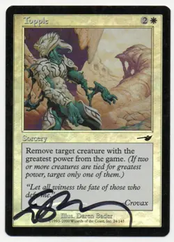 MTG M:tG NEMESIS Topple FOIL - SIGNED by Daren Bader! - Image 1