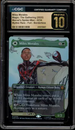 Magic MTG Miles Morales Spider-Man Mythic Foil Borderless #0234 CGC 10 Pristine - Image 1