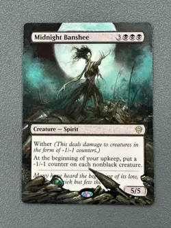 Midnight Banshee MTG Lorwyn Eclipsed Commander Hand Painted Extended Altered Art - Image 1