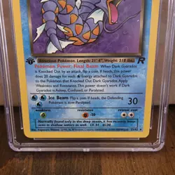 2000 Pokemon Rocket #25 Dark Gyardos 1st Edition Non Holo CGC 8 - Image 3