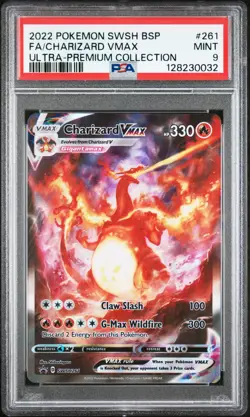 2022 POKEMON SWSH BLACK STAR PROMO #261 FULL ART/CHARIZARD VMAX PSA 9 - Image 1