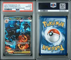 2025 POKEMON PFL EN-PHANTASMAL FLAMES #125 MEGA CHARIZARD X EX PSA 10 - Image 3