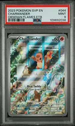 2023 POKEMON OBSIDIAN FLAMES ETB PROMO #044 CHARMANDER PSA 9 - Image 1
