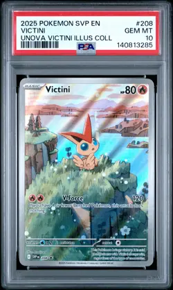 2025 POKEMON SVP EN-SV BLACK STAR PROMO #208 VICTINI PSA 10 - Image 1