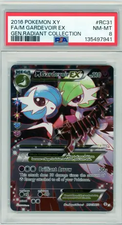 2016 Pokemon XY Generations Radiant Collection Mega Gardevoir EX #RC31 PSA 8 - Image 1