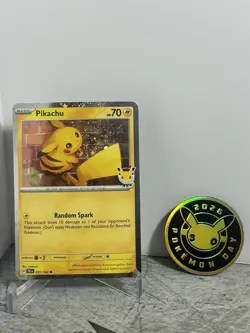 Pikachu 051 /162 Stamped 2026 Pokemon Day 30 Promo TCG With Coin - Image 1