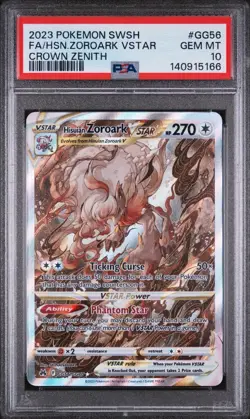 2023 POKEMON SWORD & SHIELD CROWN ZENITH FULL ART/HISUIAN ZOROARK VSTAR PSA 10 - Image 1