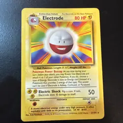 Pokemon TCG Electrode 21/102 Base Set Unlimited Rare, Regular Finish - Image 1