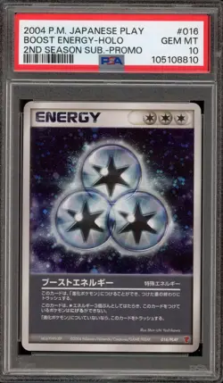 Pokemon Boost Energy 2nd Season Sub Japanese Holo Promo 016/PLAY PSA 10 Gem Mint - Image 1