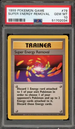 Pokemon Super Energy Removal Base Set Shadowless 1st Edition Rare #79 PSA 10 - Image 1