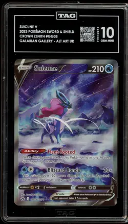 Pokemon Suicune V Crown Zenith Galarian Gallery Full Art #GG38 TAG 10 Gem Mint - Image 1