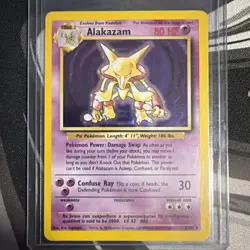 Alakazam 001/102 Base Set Unlimited Holo Pokemon lightly played - Image 1