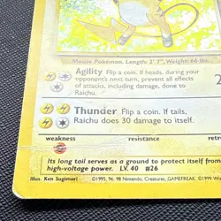 Pokemon TCG Raichu Holo Rare Card Base Set, 14/102, Vintage, Creased/Damaged - Image 3
