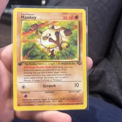 Pokemon Cards: Jungle 1st Edition Common: Mankey 55/64 - Image 1