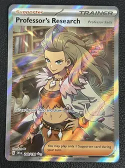 Professor's Research 240/198 Scarlet & Violet Base Full Art Trainer Pokemon NM - Image 1