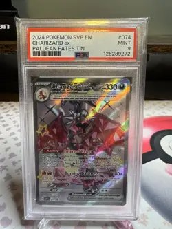 Pokemon TCG Charizard EX Black Star Promo 074 Paldean Fates PSA9 - Image 1