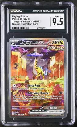 POKEMON CGC 9.5 SV Temporal Forces Raging Bolt ex 208/162 SIR - Image 1