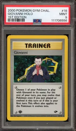 Pokemon Giovanni Gym Challenge 1st Edition Holo Rare #18 PSA 9 Mint - Image 1