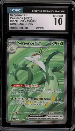 Pokemon Serperior V Black Bolt Ultra Rare #156 CGC 10 Gem Mint - Image 1