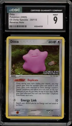 Pokemon Ditto EX Delta Species Reverse Holo #35 CGC 9 Mint - Image 1