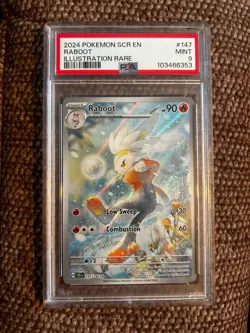 2024 POKEMON STELLAR CROWN RABOOT 147/142 IR ILLUSTRATION RARE PSA 9 MINT - Image 1