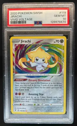 2020 Pokemon SWSH Vivid Voltage Jirachi #119/185 PSA 10 - Image 1