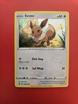 Pokemon Eevee SWSH095 Black Star Promo Holo Sword Shield 2021 TCG Nm - Image 1